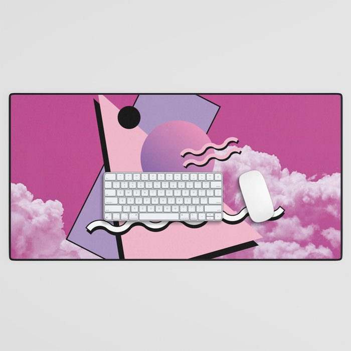 Vaporwave sky 5 / Pink Sky / 80s / 90s / aesthetic Desk Mat Gallery Image 1