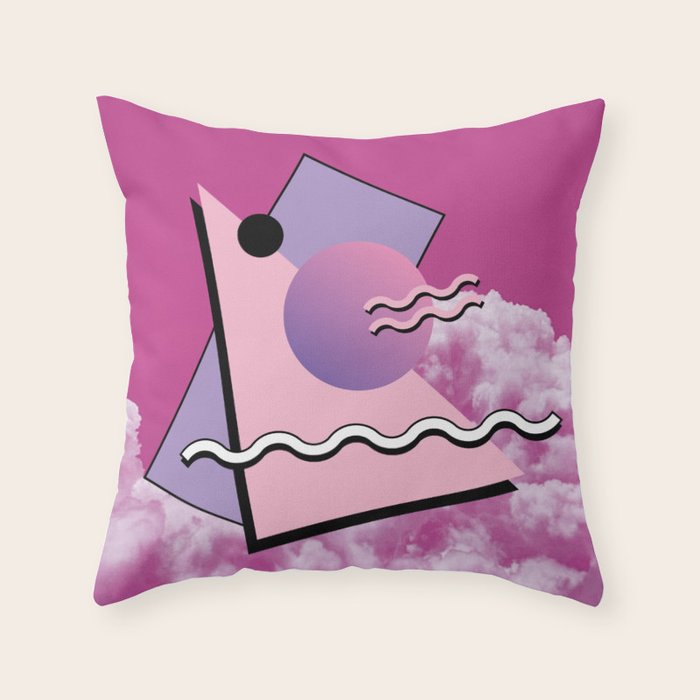 Vaporwave sky 5 / Pink Sky / 80s / 90s / aesthetic Throw Pillow Gallery Image 6