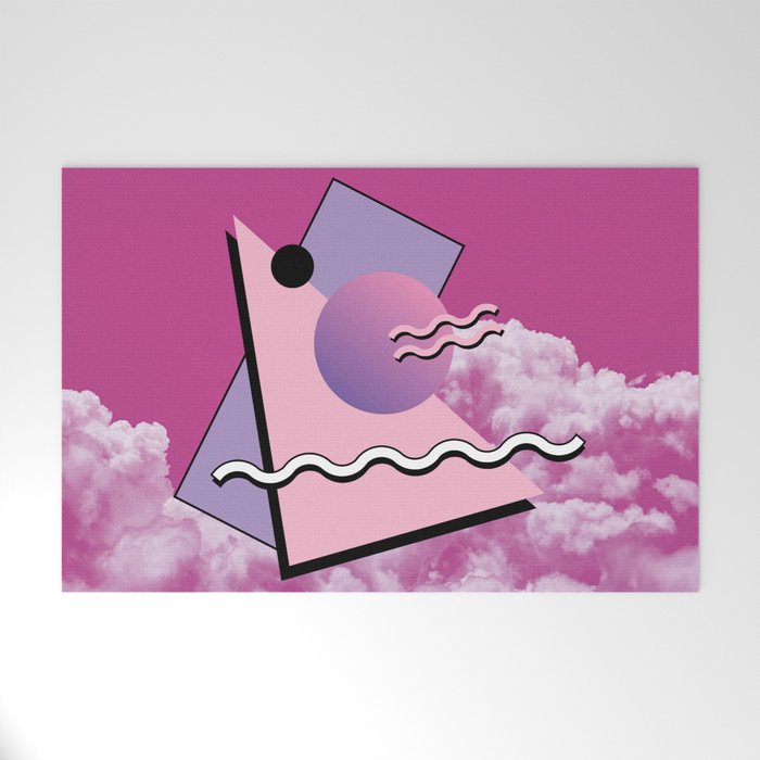 Vaporwave sky 5 / Pink Sky / 80s / 90s / aesthetic Welcome Mat Gallery Image 1