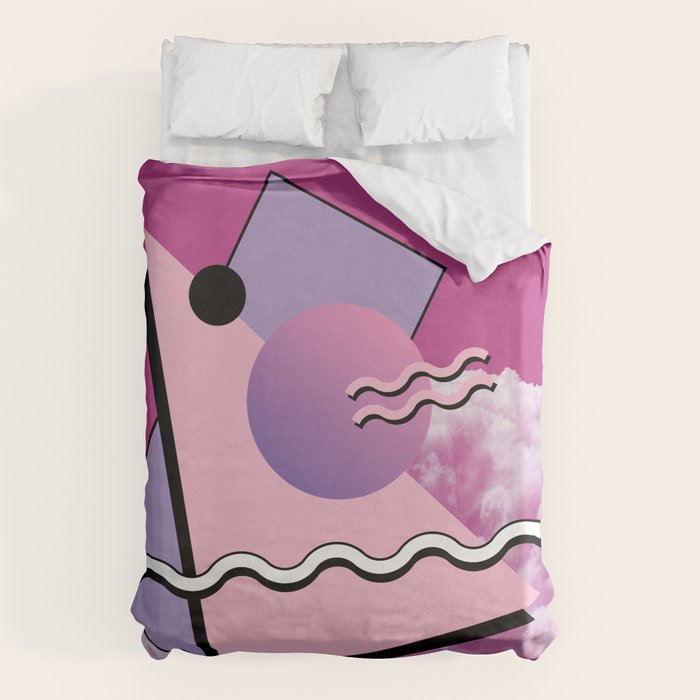 Vaporwave sky 5 / Pink Sky / 80s / 90s / aesthetic Duvet Cover Gallery Image 1