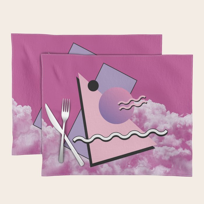 Vaporwave sky 5 / Pink Sky / 80s / 90s / aesthetic Placemat Gallery Image 1