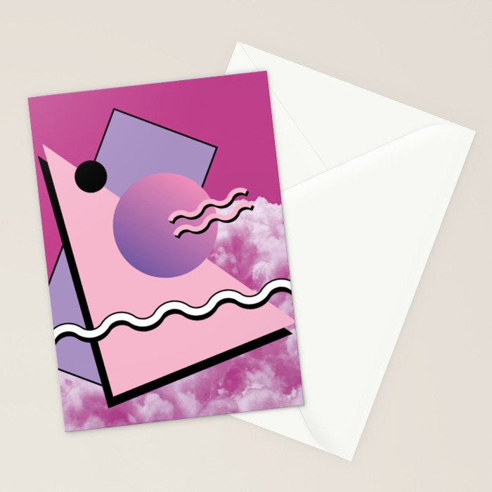 Vaporwave sky 5 / Pink Sky / 80s / 90s / aesthetic Stationery Card Gallery Image 2