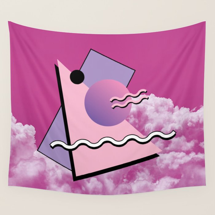 Vaporwave sky 5 / Pink Sky / 80s / 90s / aesthetic Wall Tapestry Gallery Image 1