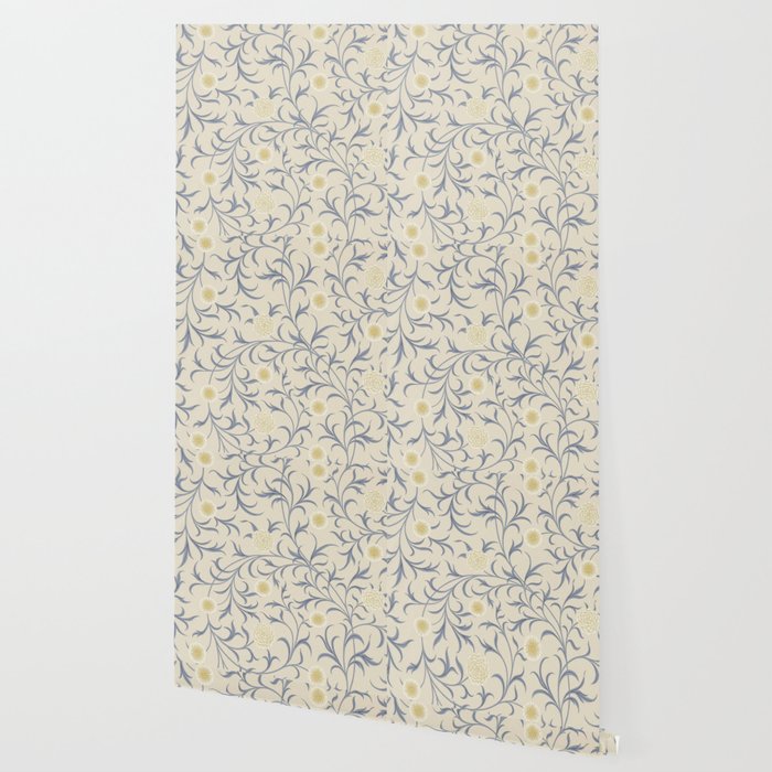 William Morris Vintage Scroll Parchment Mineral Wallpaper Gallery Image 2