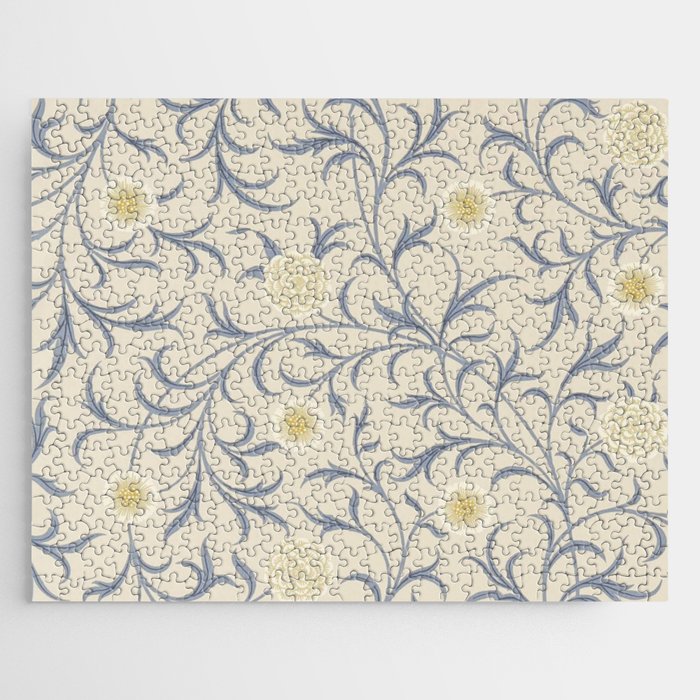 William Morris Vintage Scroll Parchment Mineral Jigsaw Puzzle Gallery Image 1