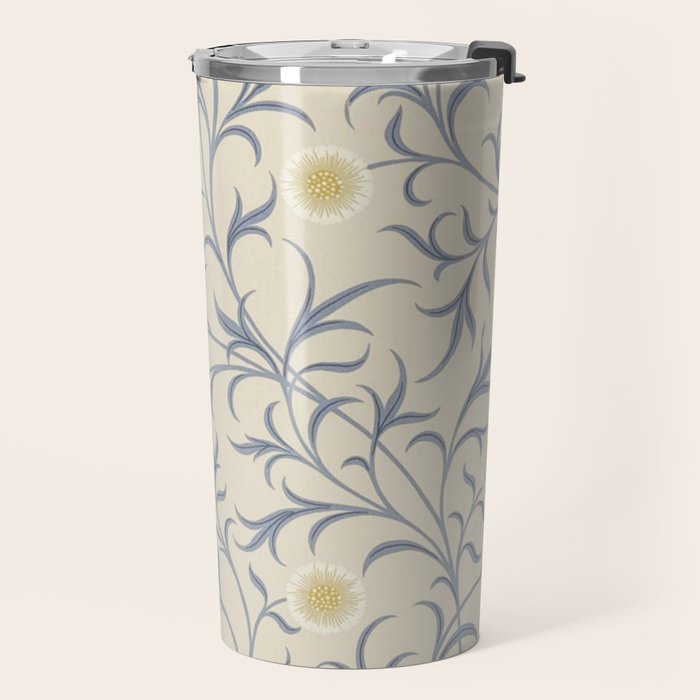 William Morris Vintage Scroll Parchment Mineral Travel Mug Gallery Image 2