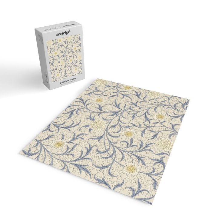 William Morris Vintage Scroll Parchment Mineral Jigsaw Puzzle Gallery Image 2