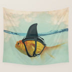 Brilliant DISGUISE - Goldfish with a Shark Fin Wall Tapestry Gallery Image 4
