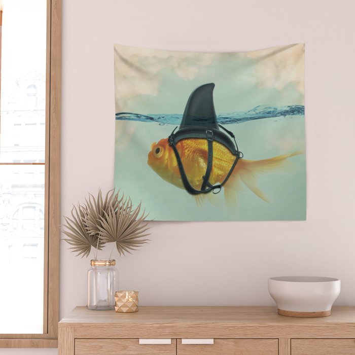 Brilliant DISGUISE - Goldfish with a Shark Fin Wall Tapestry Gallery Image 2