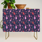 Festive Celebration Pattern  Holiday Champagne Bottles  and Cheers Credenza Gallery Image 1