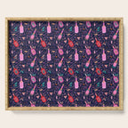 Festive Celebration Pattern  Holiday Champagne Bottles  and Cheers Serving Tray Gallery Image 1