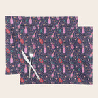 Festive Celebration Pattern  Holiday Champagne Bottles  and Cheers Placemat Gallery Image 1