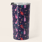 Festive Celebration Pattern  Holiday Champagne Bottles  and Cheers Travel Mug Gallery Image 3