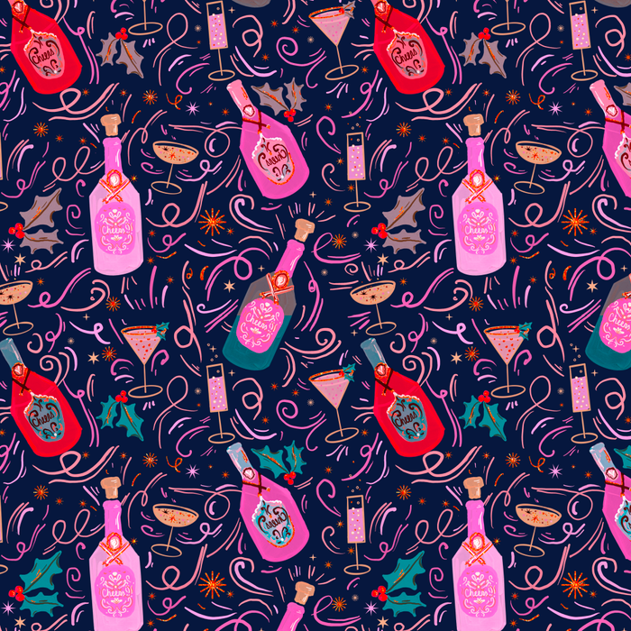 Festive Celebration Pattern  Holiday Champagne Bottles  and Cheers Coffee Mug Gallery Image 2