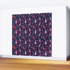 Festive Celebration Pattern  Holiday Champagne Bottles  and Cheers Wall Mural Gallery Image 2