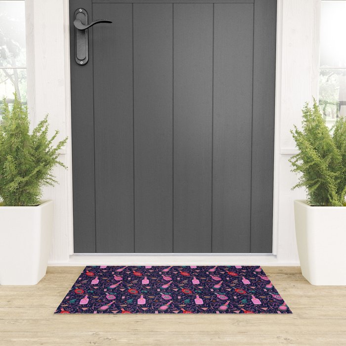 Festive Celebration Pattern  Holiday Champagne Bottles  and Cheers Welcome Mat Gallery Image 3