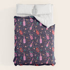 Festive Celebration Pattern  Holiday Champagne Bottles  and Cheers Duvet Cover Gallery Image 6