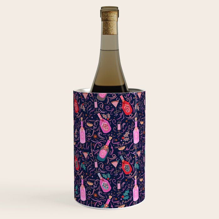 Festive Celebration Pattern  Holiday Champagne Bottles  and Cheers Wine Chiller Gallery Image 2