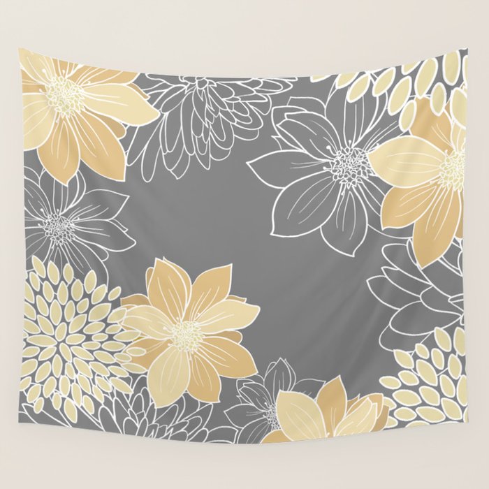 Livia Floral Print Wall Tapestry Gallery Image 1
