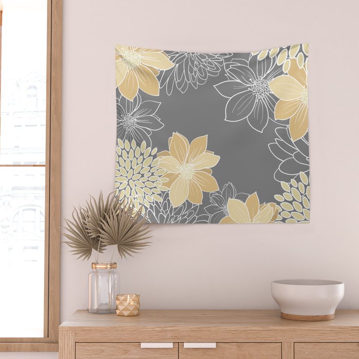 Livia Floral Print Wall Tapestry Gallery Image 2