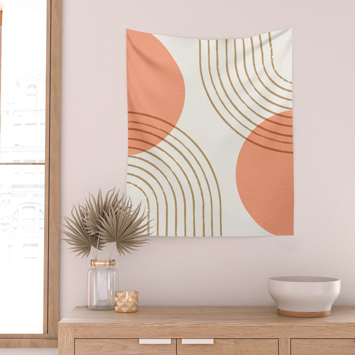 Sun Arch Double - Coral Wall Tapestry Gallery Image 2