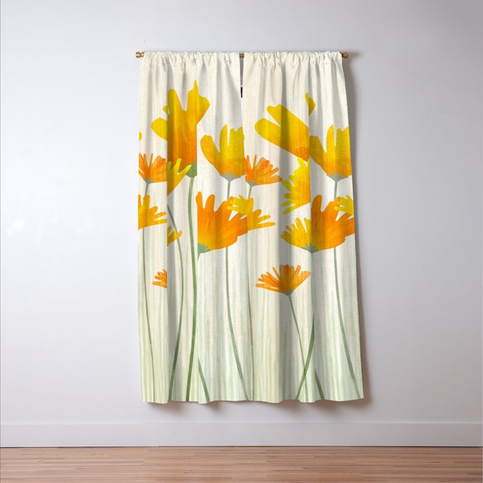 Golden Poppy Field Window Curtain Gallery Image 3