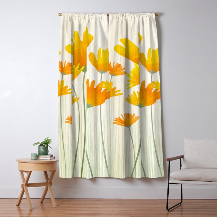 Golden Poppy Field Window Curtain Gallery Image 5