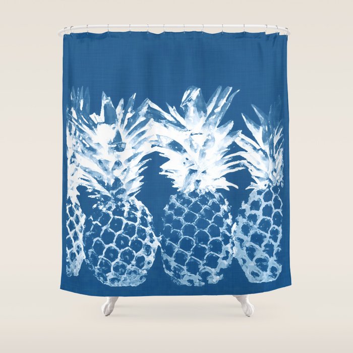 Pineapple blues Shower Curtain Gallery Image 1