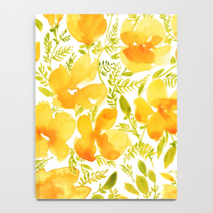 Watercolor California poppies (Quad set, #2) Notebook Gallery Image 4