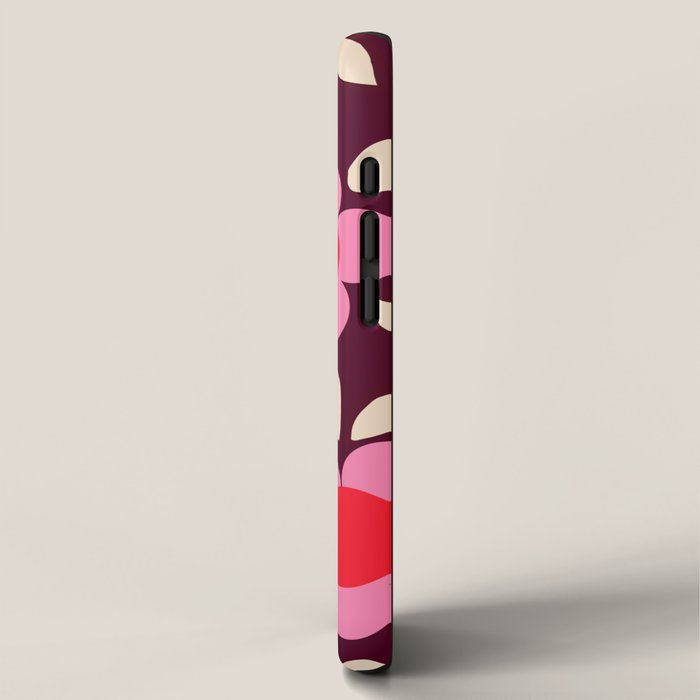 Pink and Maroon Flowers Pop iPhone Case Gallery Image 2