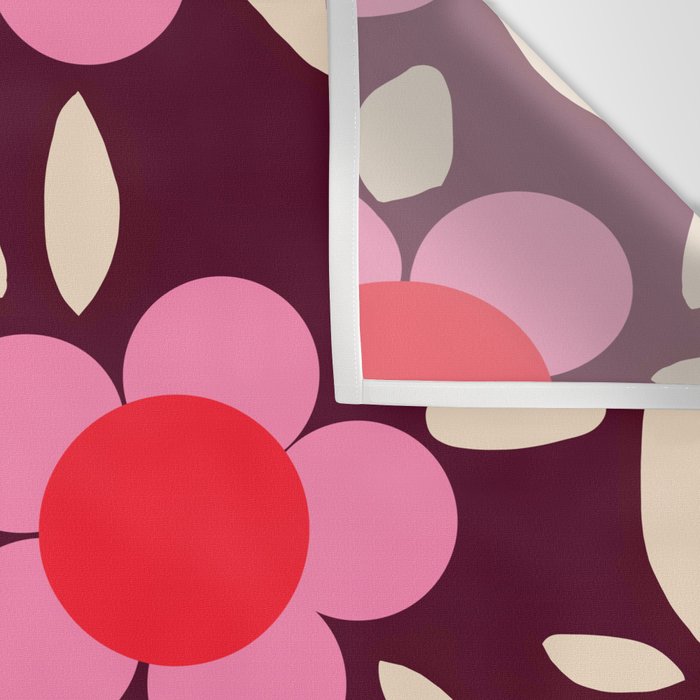 Pink and Maroon Flowers Pop Wall Tapestry Gallery Image 3