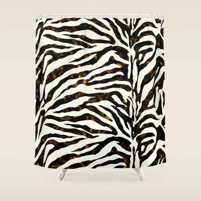 Tortoiseshell Zebra Shower Curtain Gallery Image 1