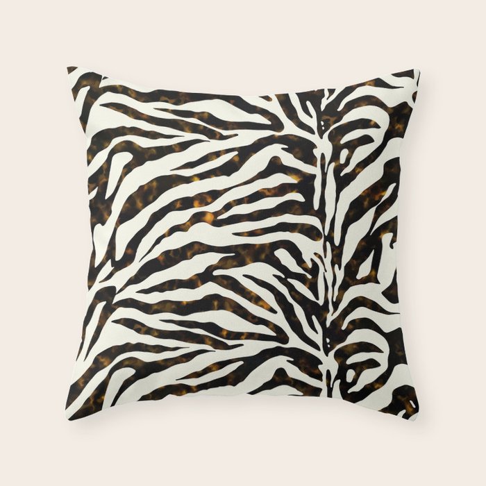 Tortoiseshell Zebra Throw Pillow Gallery Image 6
