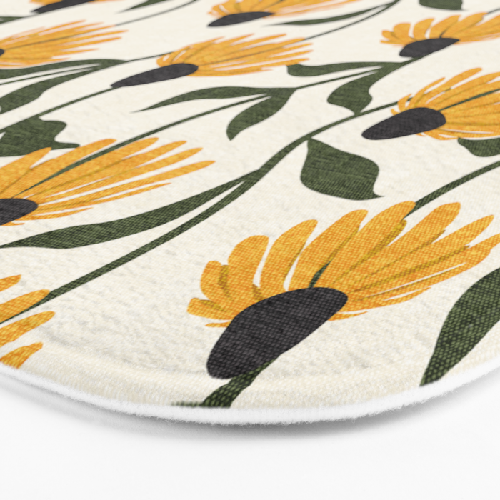 coneflowers - cream Bath Mat Gallery Image 3