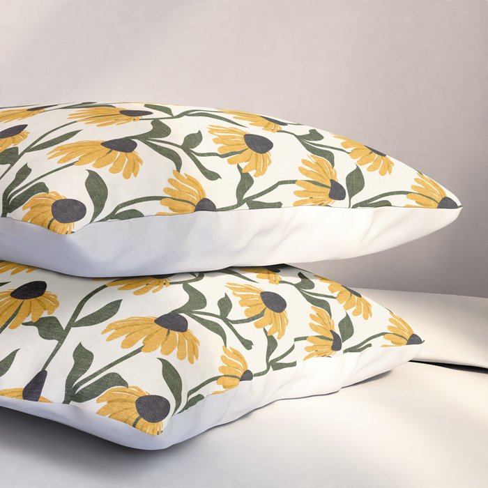 coneflowers - cream Pillow Sham Gallery Image 3