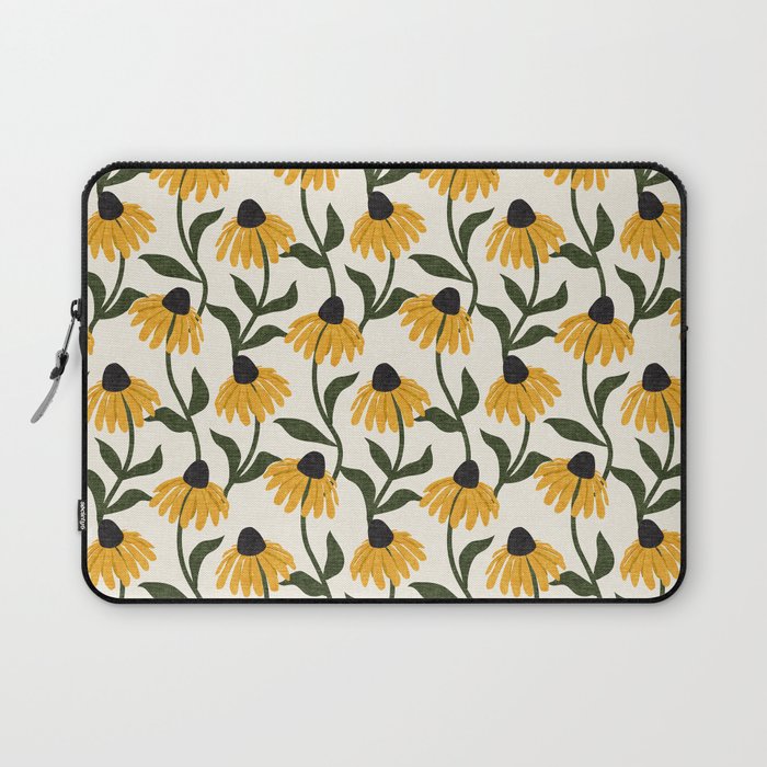coneflowers - cream Laptop Sleeve Gallery Image 1
