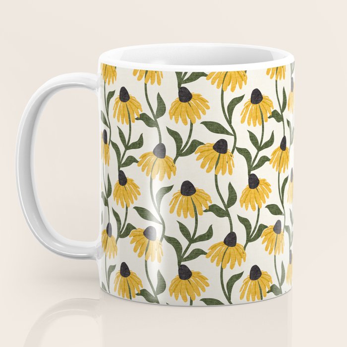 coneflowers - cream Coffee Mug Gallery Image 3
