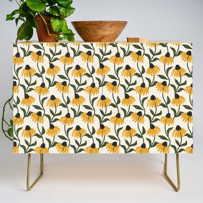 coneflowers - cream Credenza Gallery Image 1