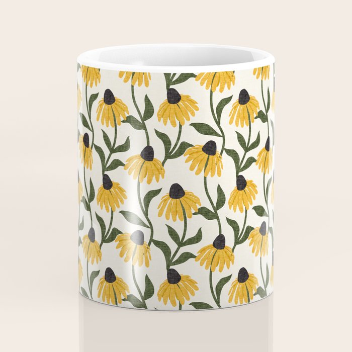 coneflowers - cream Coffee Mug Gallery Image 4