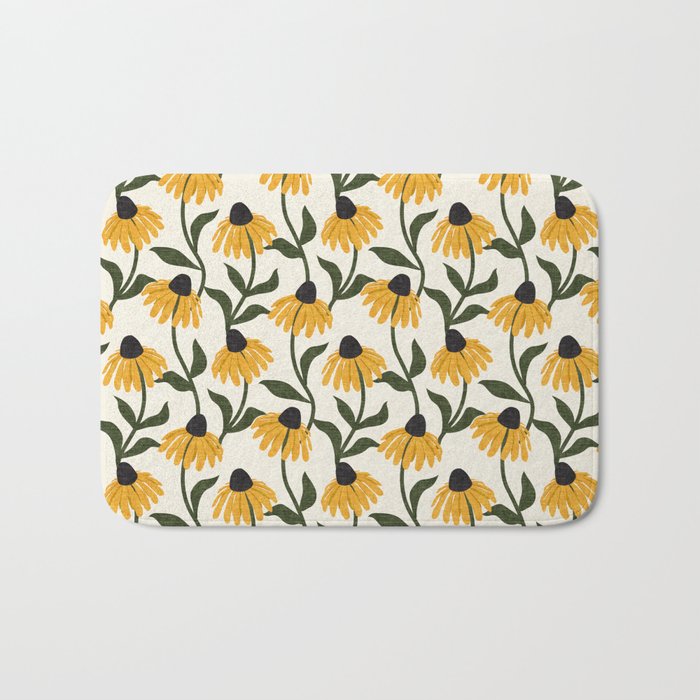 coneflowers - cream Bath Mat Gallery Image 1