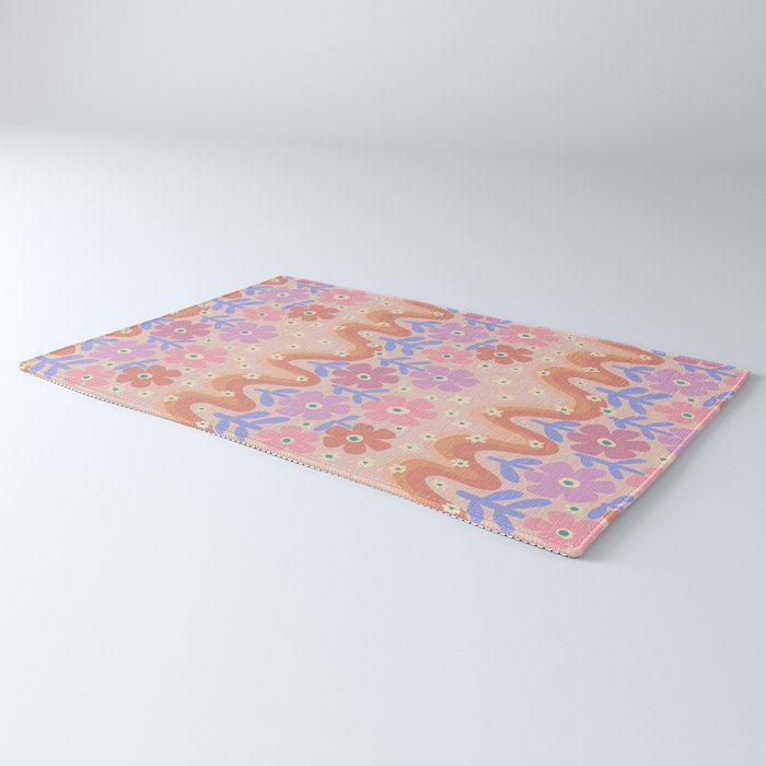 70s Retro Floral vibe Rug Gallery Image 3
