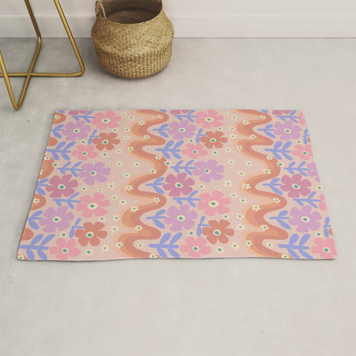 70s Retro Floral vibe Rug Gallery Image 1