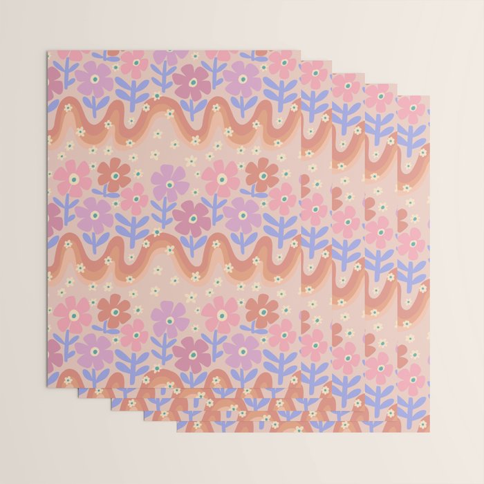 70s Retro Floral vibe Wrapping Paper Gallery Image 3