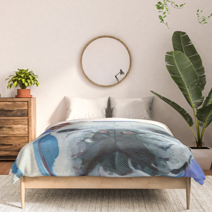 French Bulldog Oil Painting Portrait Comforter Gallery Image 3