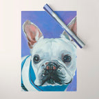 French Bulldog Oil Painting Portrait Wrapping Paper Gallery Image 1