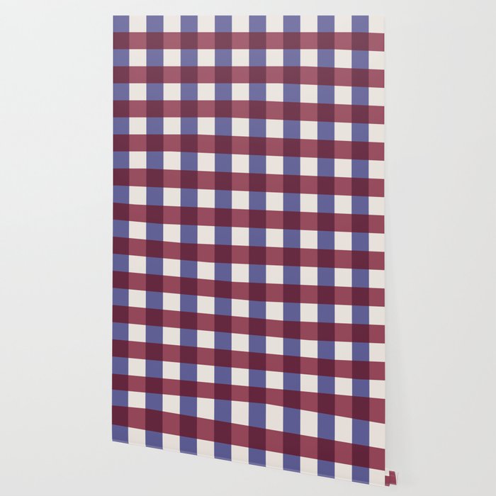 Checkered Multicolor Pattern XVII Berry Red and Violet Wallpaper Gallery Image 2