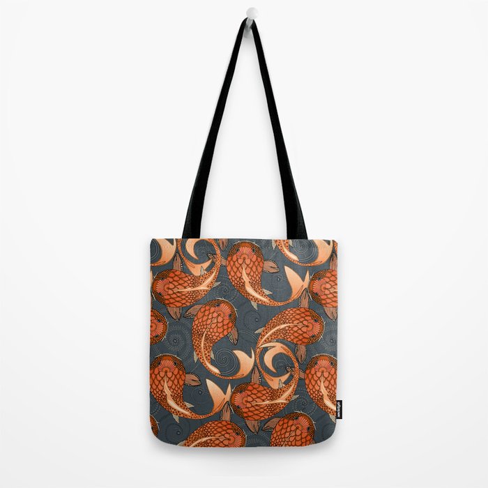 paisley fish gray Tote Bag Gallery Image 2
