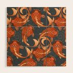 paisley fish gray Wood Wall Art Gallery Image 1