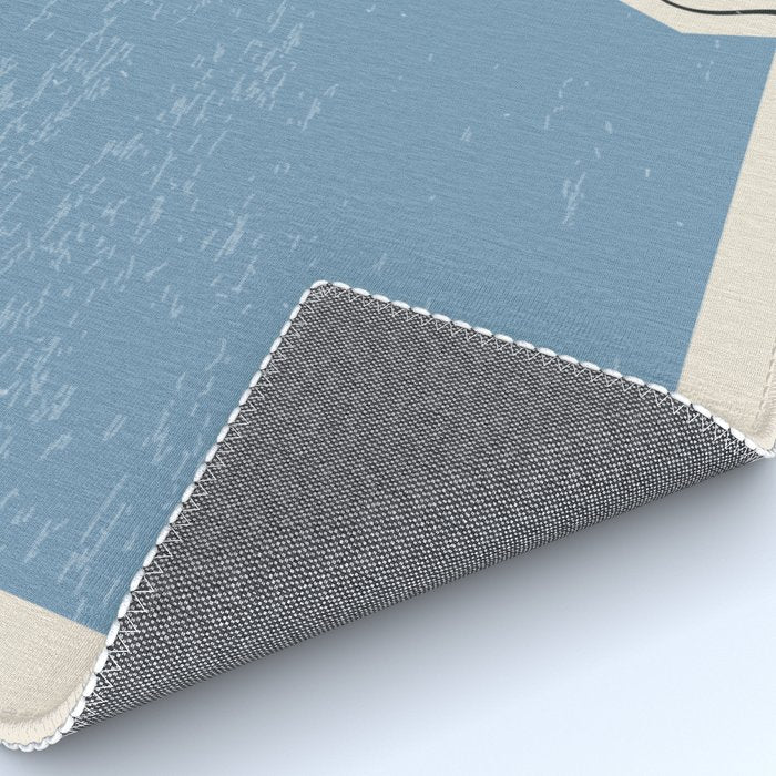 Mid Century Modern Minimalist Blue Waves Rothko Inspired Color Field With Lines Geometric Style  Rug Gallery Image 4