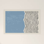 Mid Century Modern Minimalist Blue Waves Rothko Inspired Color Field With Lines Geometric Style  Welcome Mat Gallery Image 1